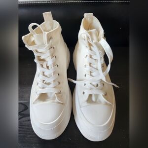 Chunky White High Top Sneakers